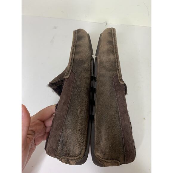 UGG Henrick Mens 9 Driving Loafer Slip On Shoes Dark Brown Suede Leather - Picture 8 of 11